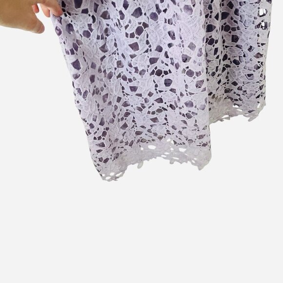 ASTR the Label Dress Women’s Size Large Lace Floral Overlay Midi Lavender Fairy - Picture 6 of 9